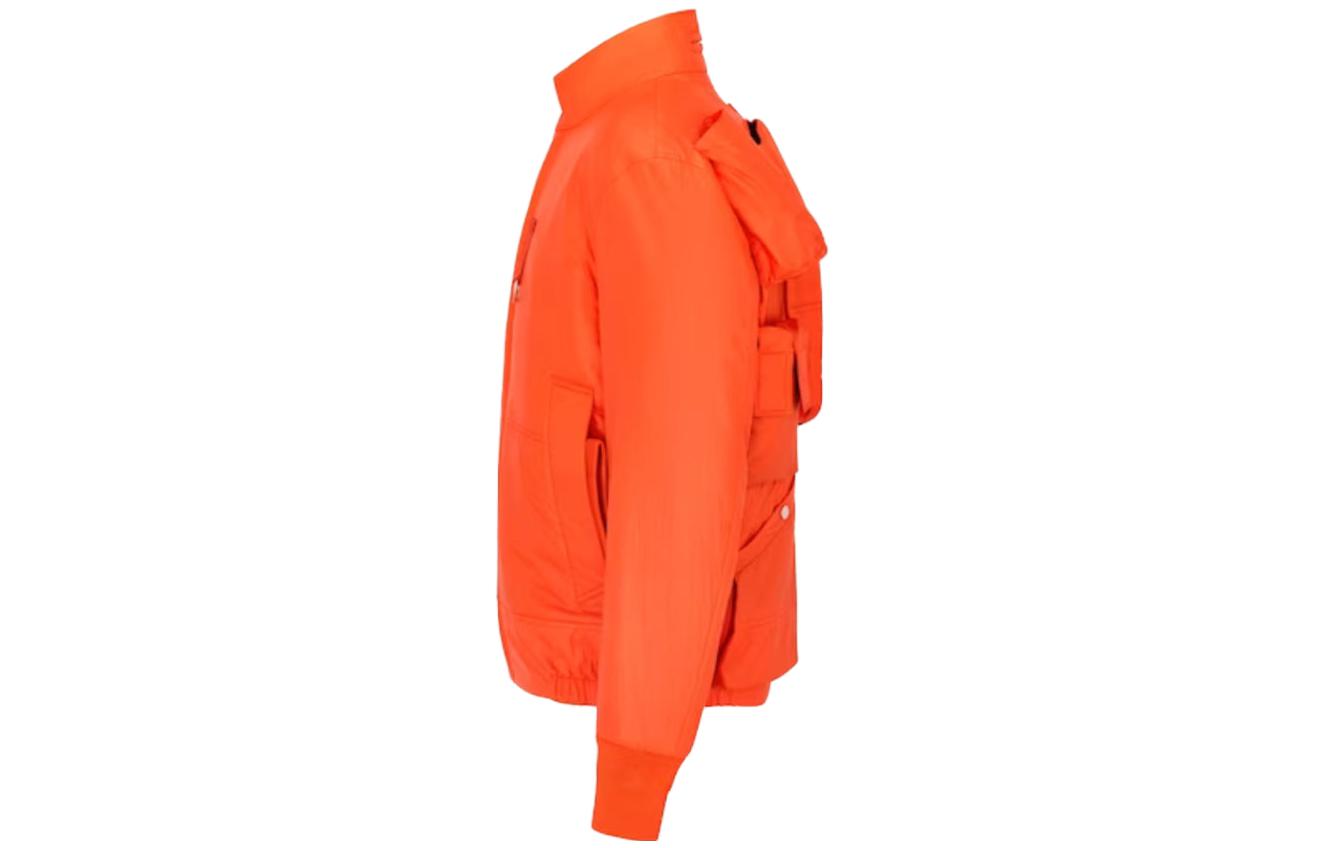 Shop DIOR FW23 Jaket Oren Zip-Up Berleher Tinggi Lengan Panjang. 393C403A5839-C240