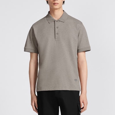 DIOR FW23 Baju Polo Logo Sulaman Lengan Pendek - Kelabu 393J811A0869-C888 Shop DIOR FW23 Baju Polo Logo Sulaman Lengan Pendek - Kelabu 393J811A0869-C888