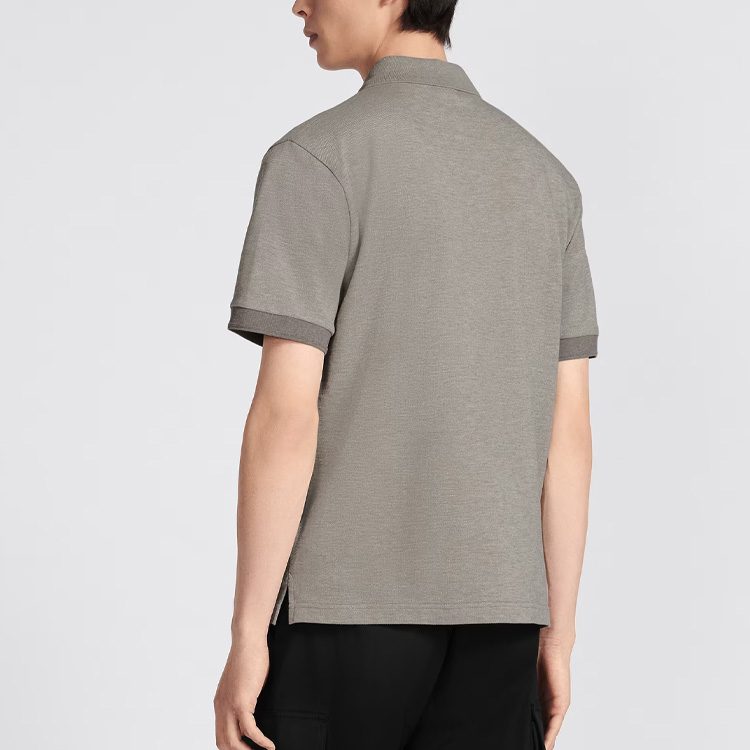 Purchase 디올 FW23 로고 자수 반팔 폴로 셔츠 - 그레이 393J811A0869-C888