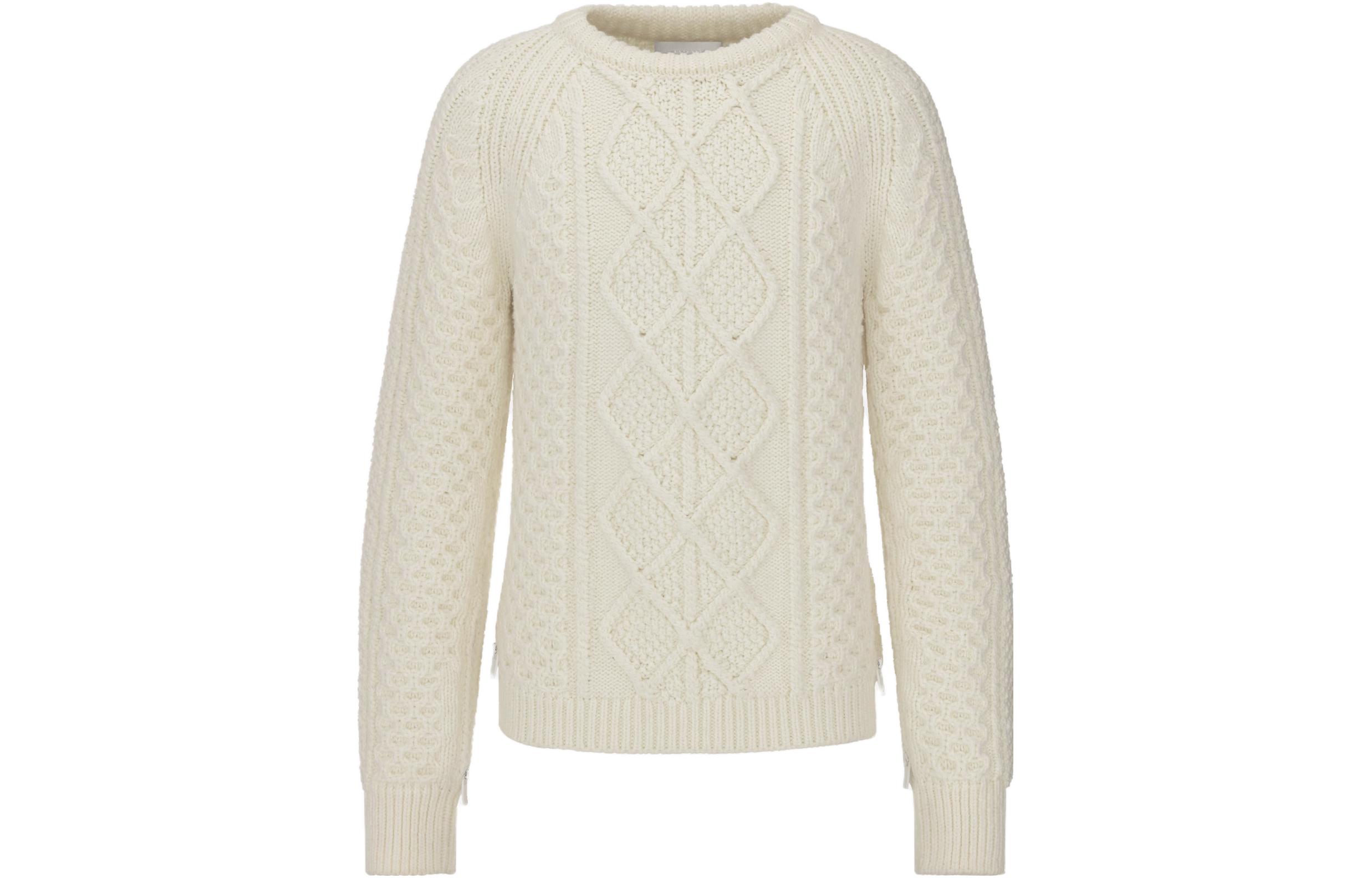 Order DIOR FW23 Sweater Rajut Kasual Warna Solid - Putih 343M636AT719-C030