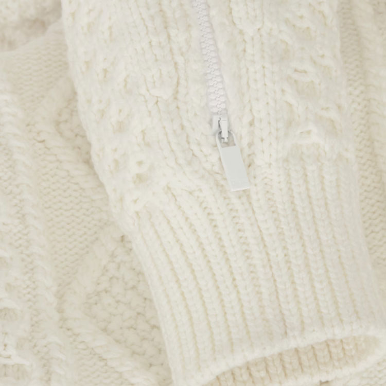 Shop DIOR FW23 Sweater Rajut Kasual Warna Solid - Putih 343M636AT719-C030