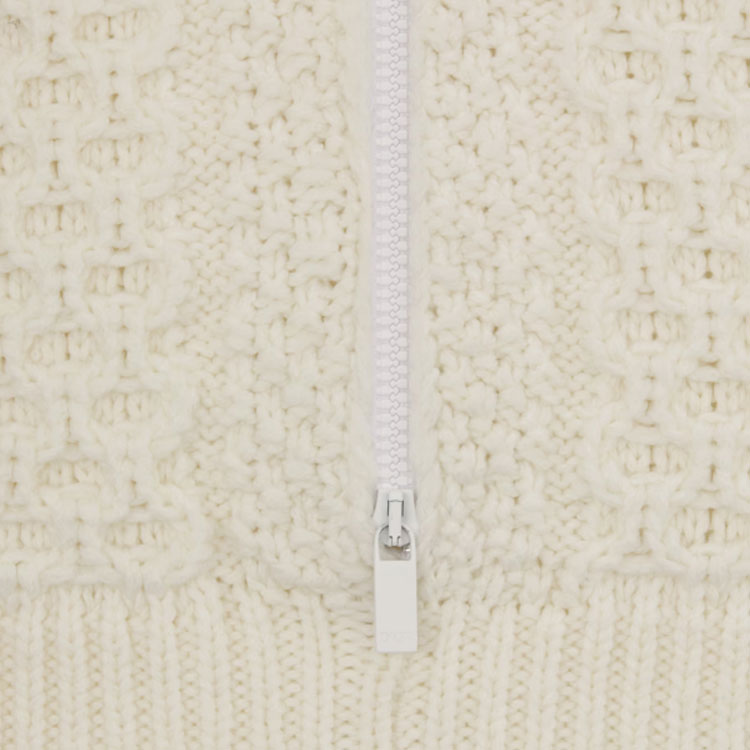 Details for DIOR FW23 Sweater Rajut Kasual Warna Solid - Putih 343M636AT719-C030