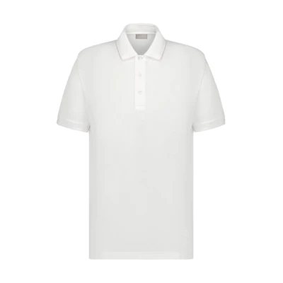 DIOR FW23 Solid Color Casual Short-Sleeve Polo Shirt in White. 393J811A0869-C080
