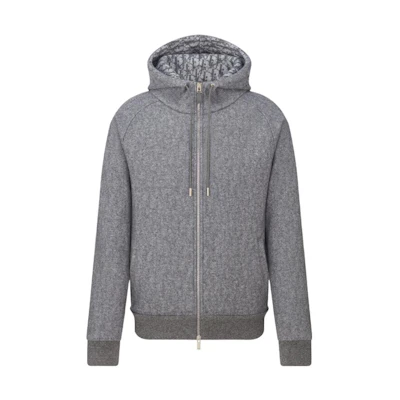 DIOR FW23 Solid Color Full-Zip Hoodie Long Sleeve. 413J651A0681-C878