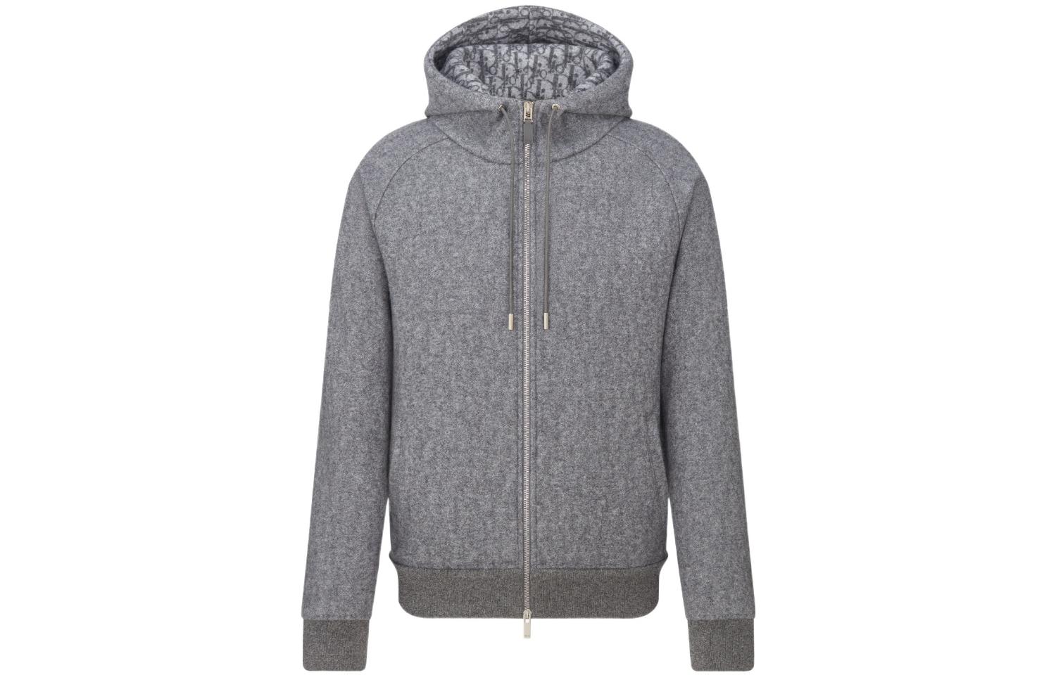 Order DIOR FW23 Hoodie Lengan Panjang Solid Color Full-Zip. 413J651A0681-C878