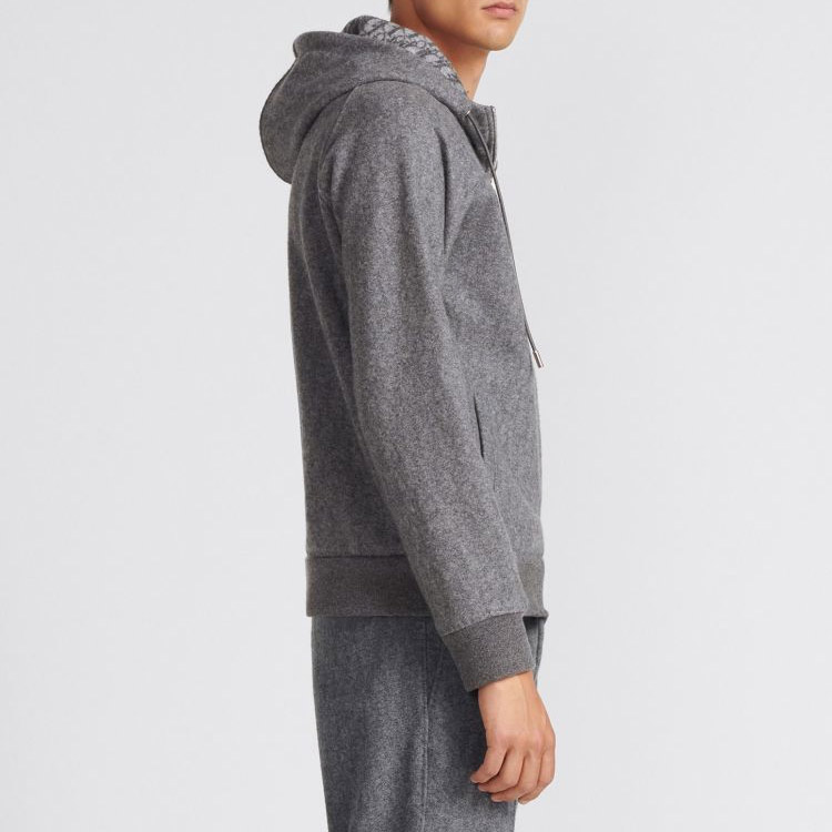 Details for DIOR FW23 Hoodie Lengan Panjang Solid Color Full-Zip. 413J651A0681-C878