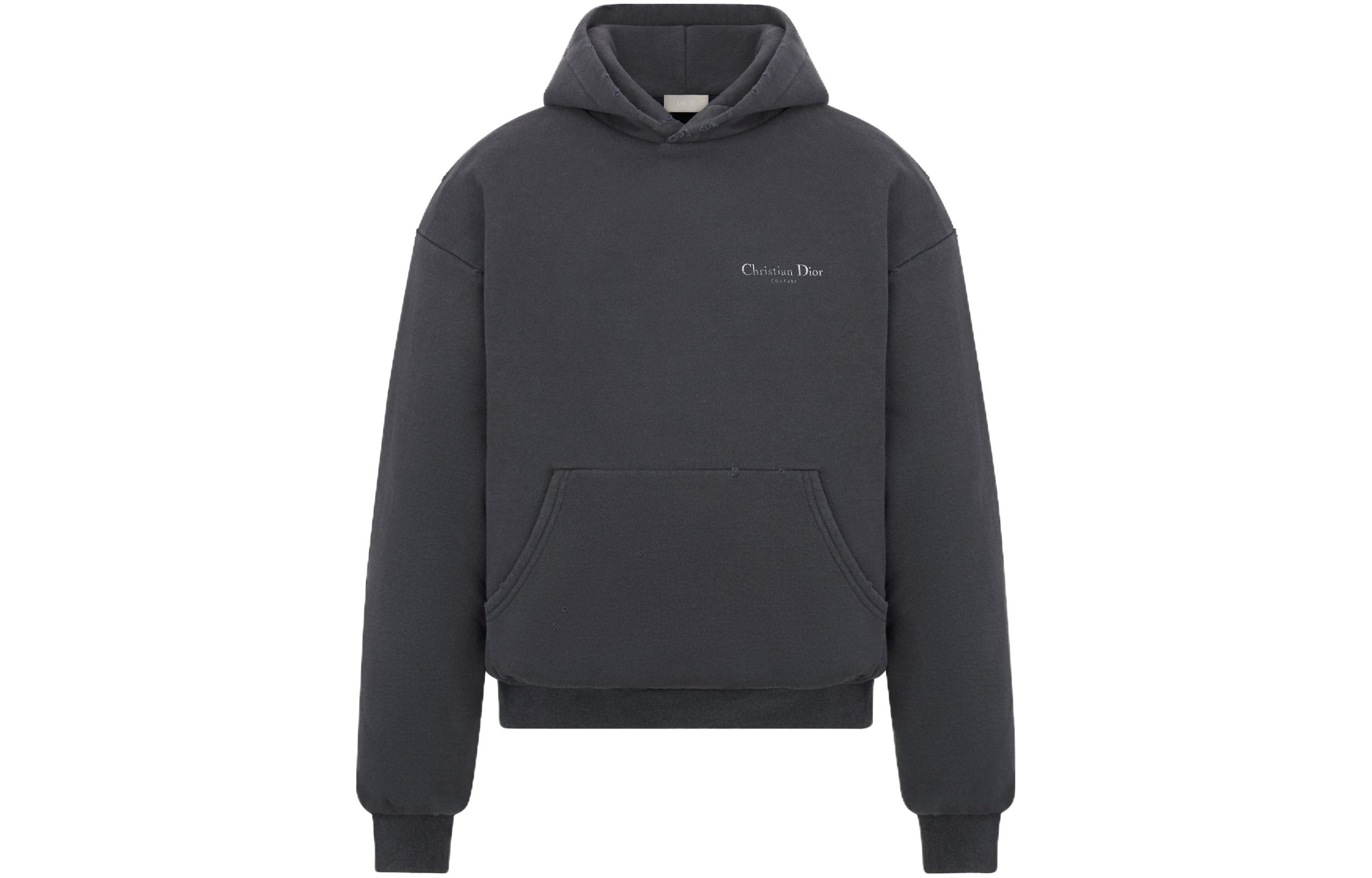 Order DIOR FW23 Hoodie Warna Solid dengan Logo Print. 343J691A0878-C870