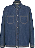 DIOR FW23 Solid Color Long-Sleeve Shirt Blue 343D582A337-XC585 DIOR FW23 Solid Color Long-Sleeve Shirt Blue 343D582A337-XC585