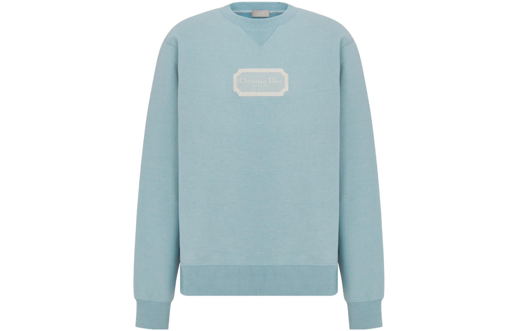 DIOR FW23  Solid Logo Embroidered Ribbed Sweatshirt. 343J694A0531-C581