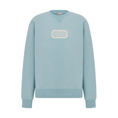 DIOR FW23 Solid Logo Embroidered Ribbed Sweatshirt. 343J694A0531-C581