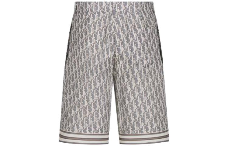 Lookbook DIOR FW23 Pantalones Cortos Ajustados Casual Gris con Rayas y Letras Estampadas 013C121B4751-C881