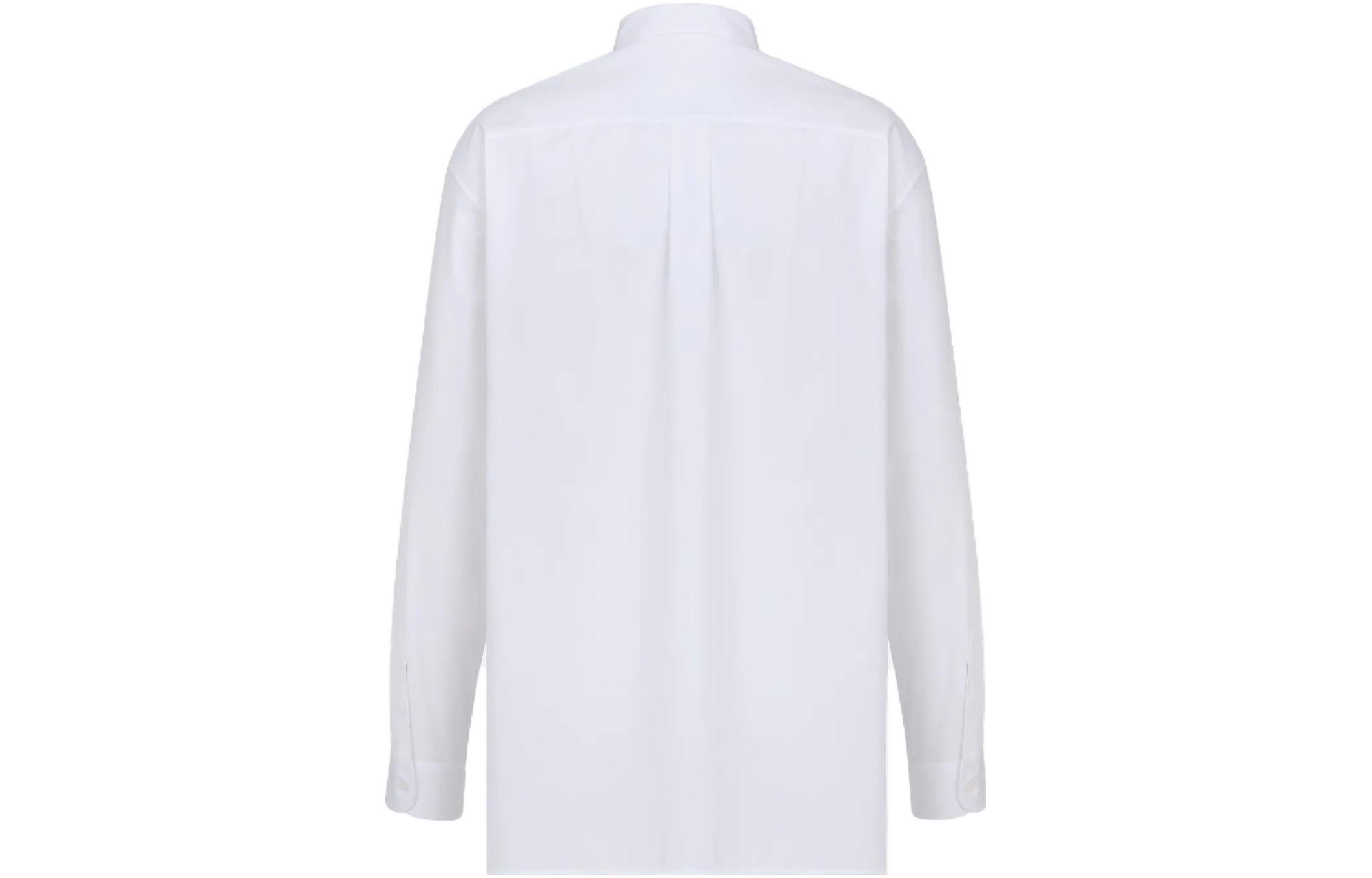 DIOR FW23  White Long Sleeve Shirt with Embroidered Logo Design. 243C551D1581-C080 圖 3