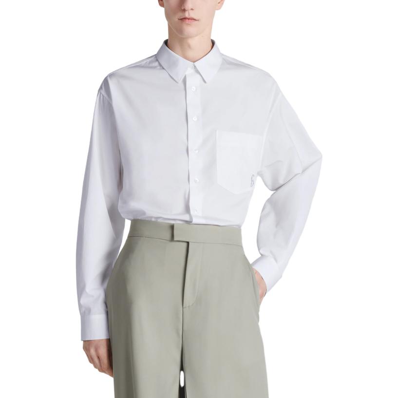 DIOR FW23  White Long Sleeve Shirt with Embroidered Logo Design. 243C551D1581-C080 圖 4