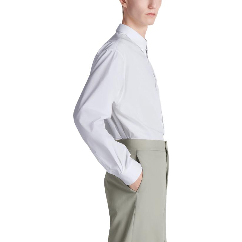 DIOR FW23  White Long Sleeve Shirt with Embroidered Logo Design. 243C551D1581-C080 圖 6