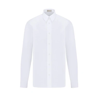 DIOR FW23 White Solid Color Long-Sleeve Casual Shirt. 013C547E1581-C000