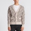 Shop DIOR FW23 Sweater Rajut V-Neck Wool Oblique Jacquard Khaki. 213M233AT662-C187
