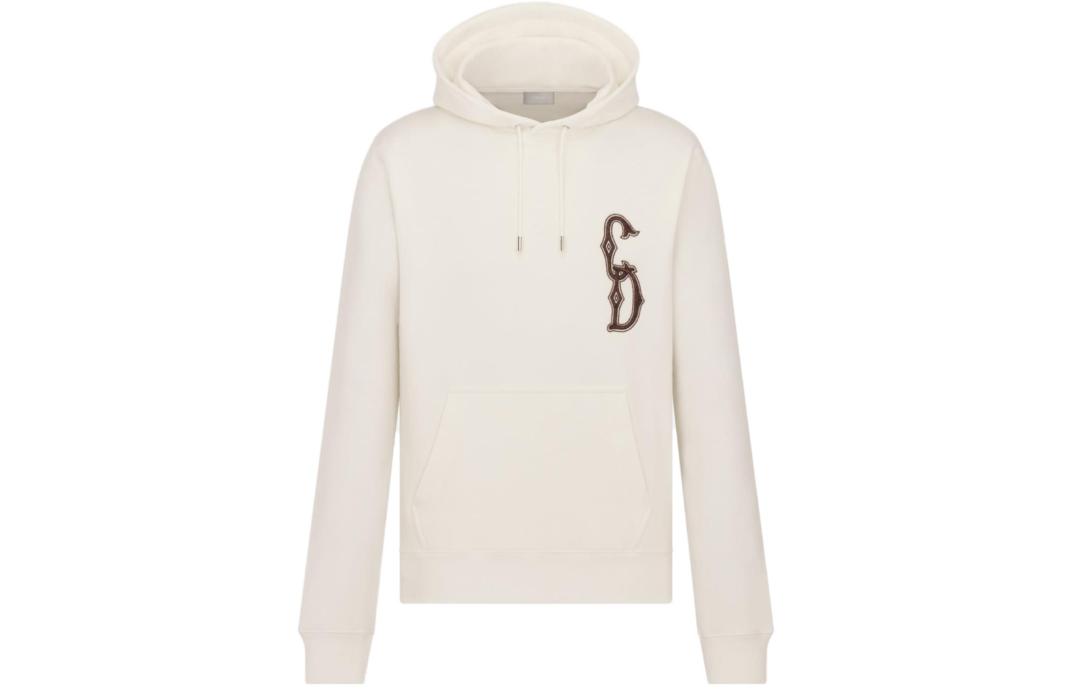 DIOR FW23 Beige  Hoodie with Solid Color and Embroidered Lettering. 343J698A0531-C087 圖 2