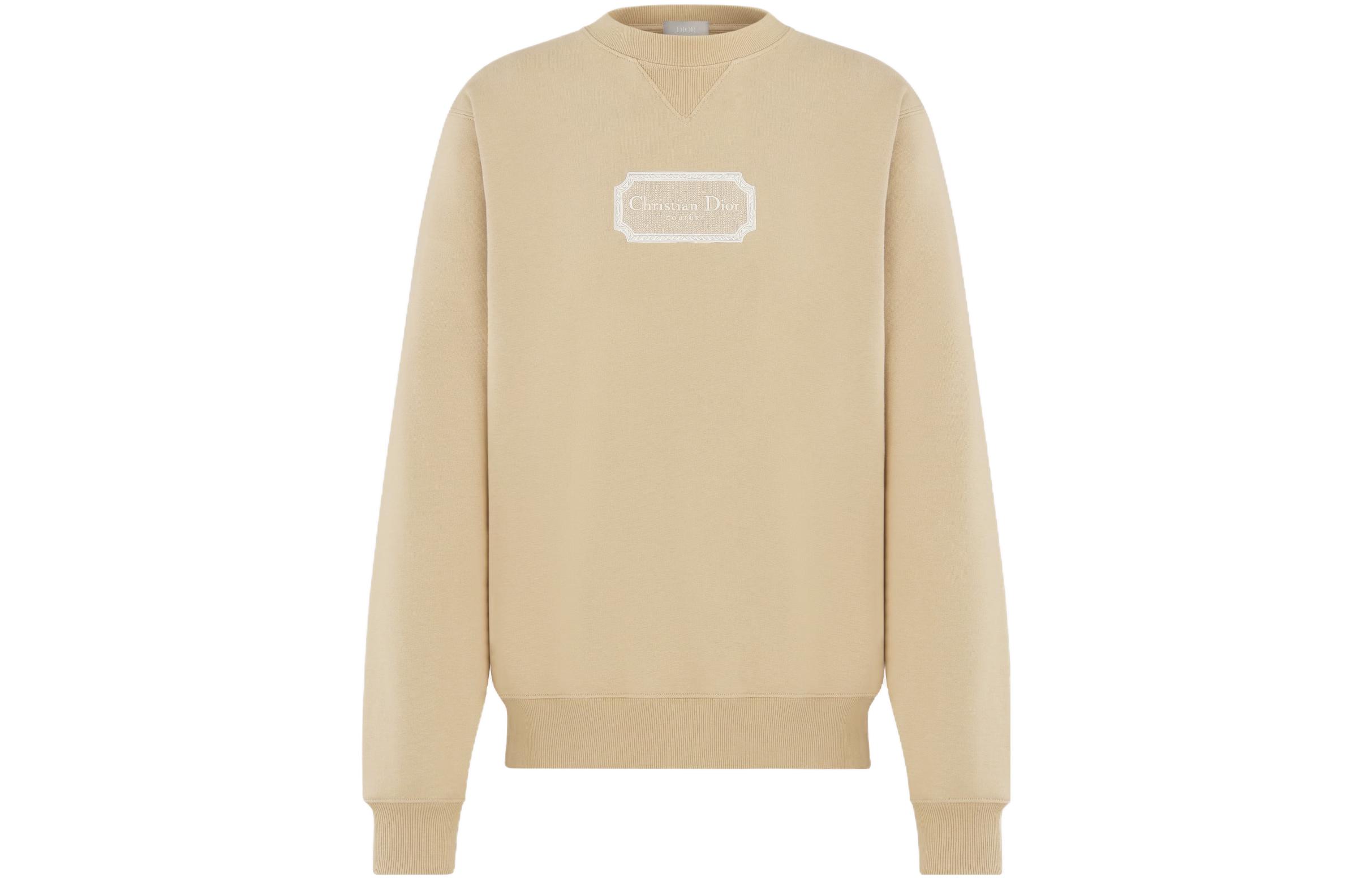 DIOR FW23 Beige Letter Logo Long Sleeve Sweatshirt Men 343J694A0531-C180