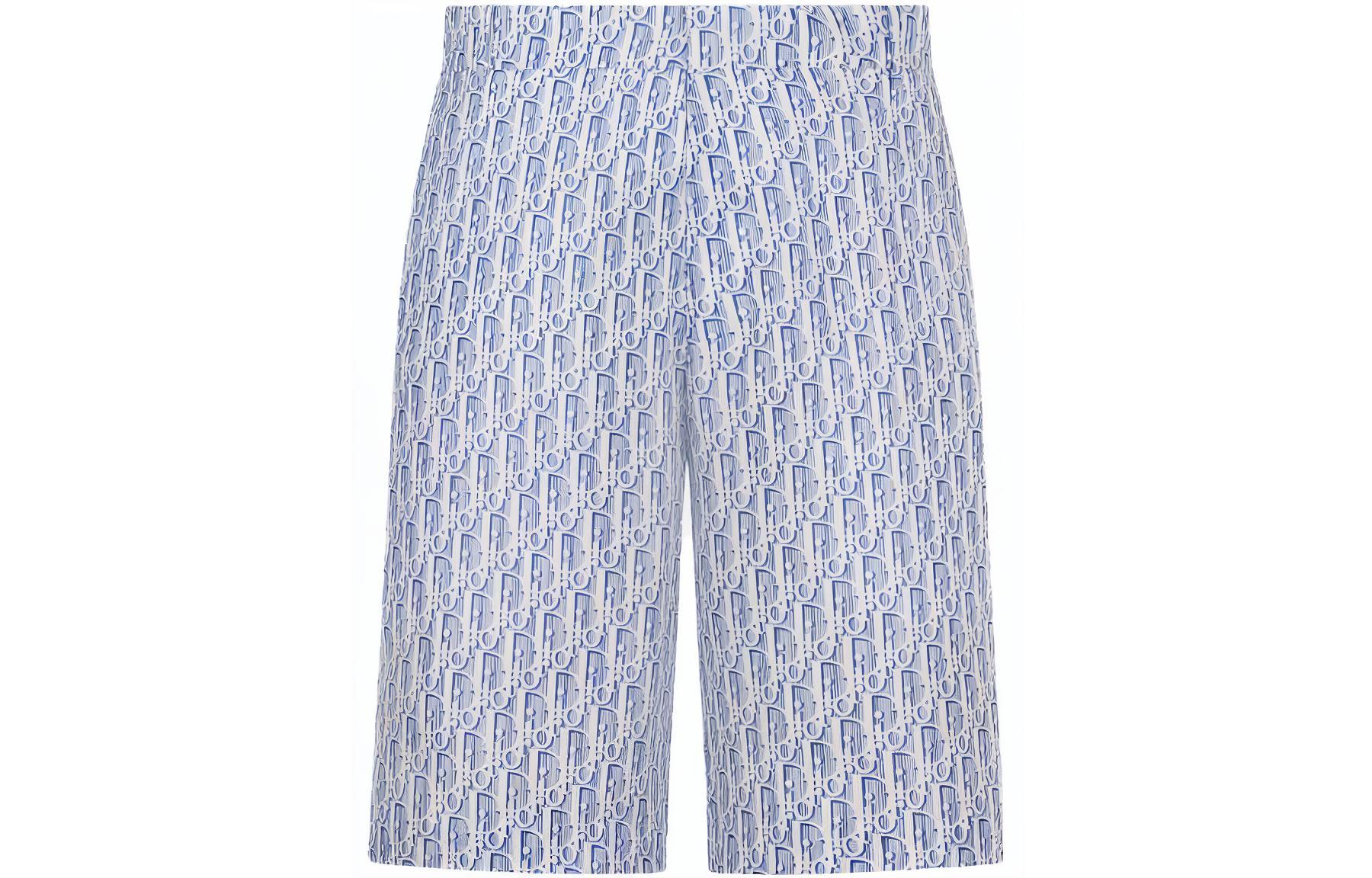 Order 디올 FW23 블루 레터 로고 프린트 스트레이트 캐주얼 반바지 남성. 013C121B5872-C580