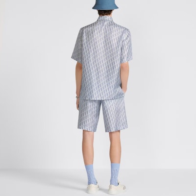 디올 FW23 블루 레터 로고 프린트 스트레이트 캐주얼 반바지 남성. 013C121B5872-C580 Purchase 디올 FW23 블루 레터 로고 프린트 스트레이트 캐주얼 반바지 남성. 013C121B5872-C580