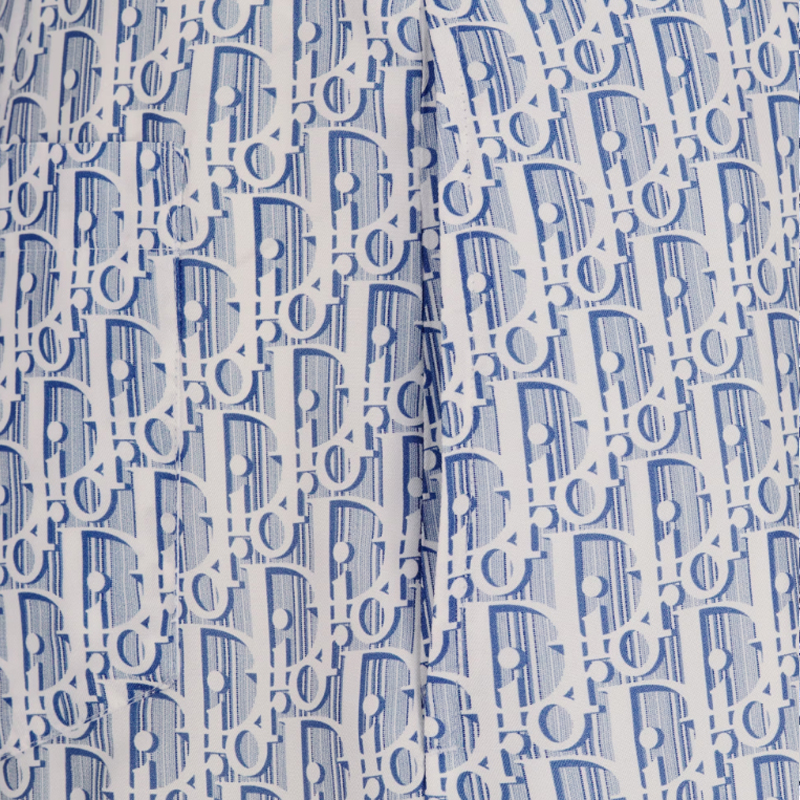 Sizing 디올 FW23 블루 레터 로고 프린트 스트레이트 캐주얼 반바지 남성. 013C121B5872-C580