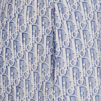 디올 FW23 블루 레터 로고 프린트 스트레이트 캐주얼 반바지 남성. 013C121B5872-C580 Sizing 디올 FW23 블루 레터 로고 프린트 스트레이트 캐주얼 반바지 남성. 013C121B5872-C580