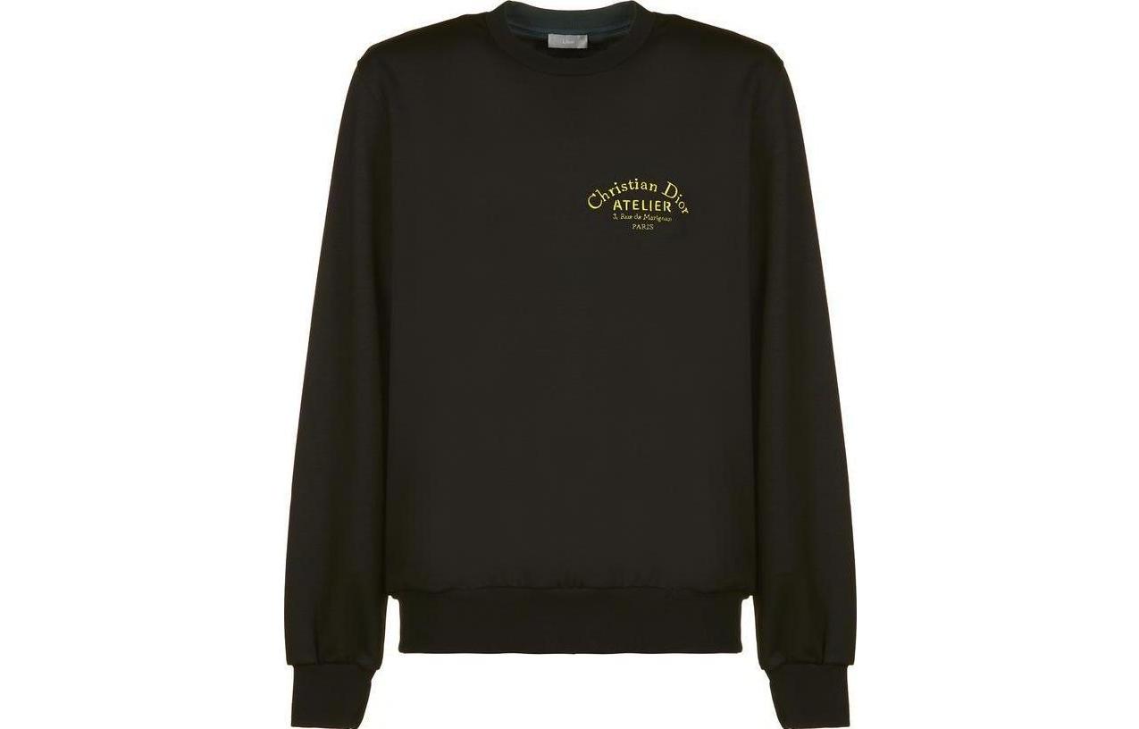 DIOR FW23 Brown Crewneck Logo Embroidered Pullover Sweatshirt for Men 333J666W6720-C972