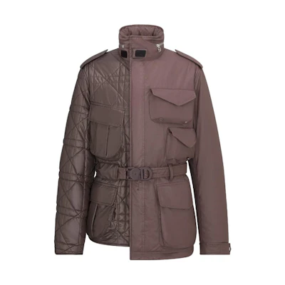 DIOR FW23 Brown Jacket with Detachable Hood and Zipper Closure 343C407A5938-C787