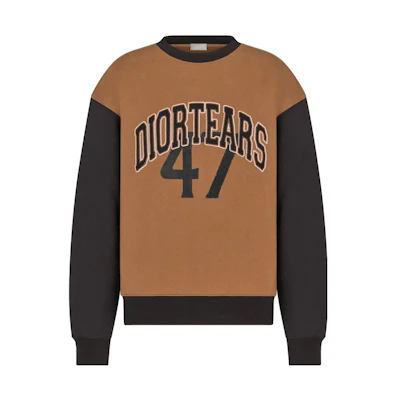 DIOR FW23 Brown Logo Print Crewneck Pullover Sweatshirt 393J679A0807-C789
