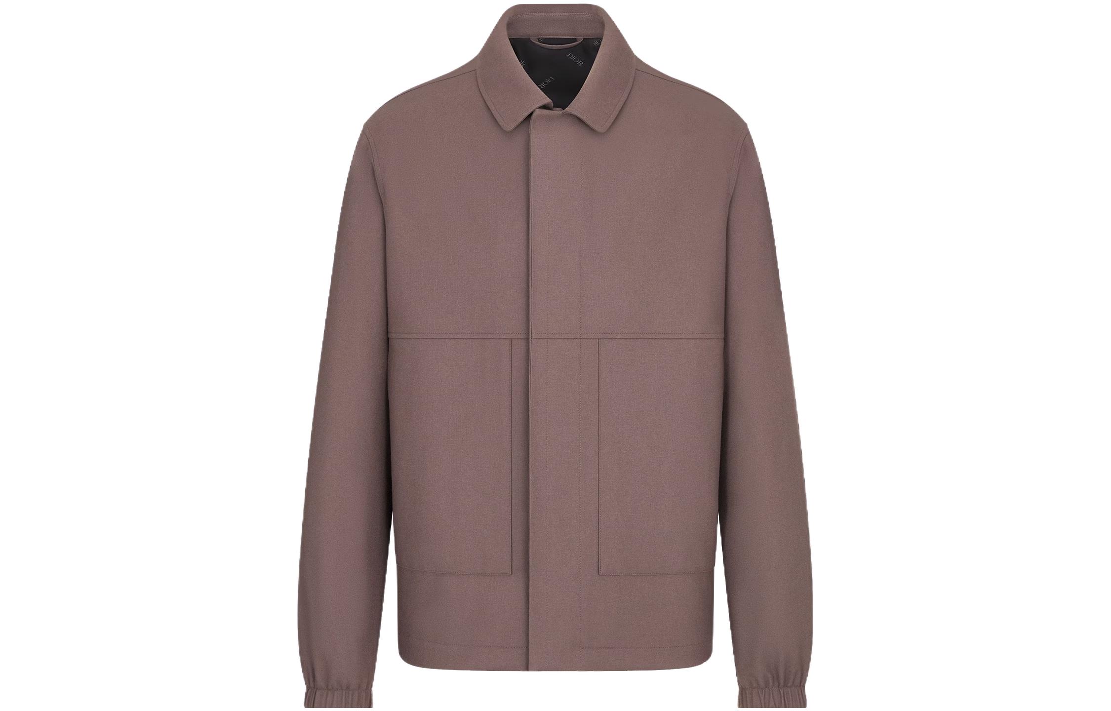 DIOR FW23 Brown Solid Zip-Up Straight-Cut Long-Sleeve Jacket 343C435A5954-C710