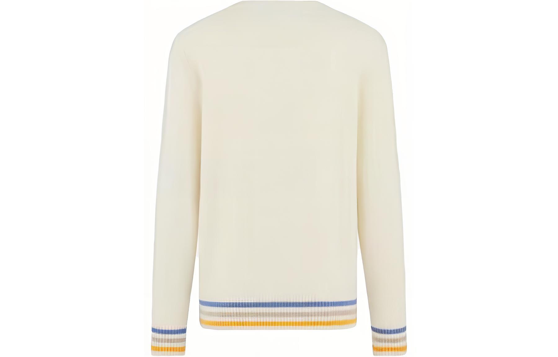 Lookbook ディオール FW23 カラフルロゴ刺繍クルーネックスウェット メンズ オフホワイト. 413M649AT77-4C087