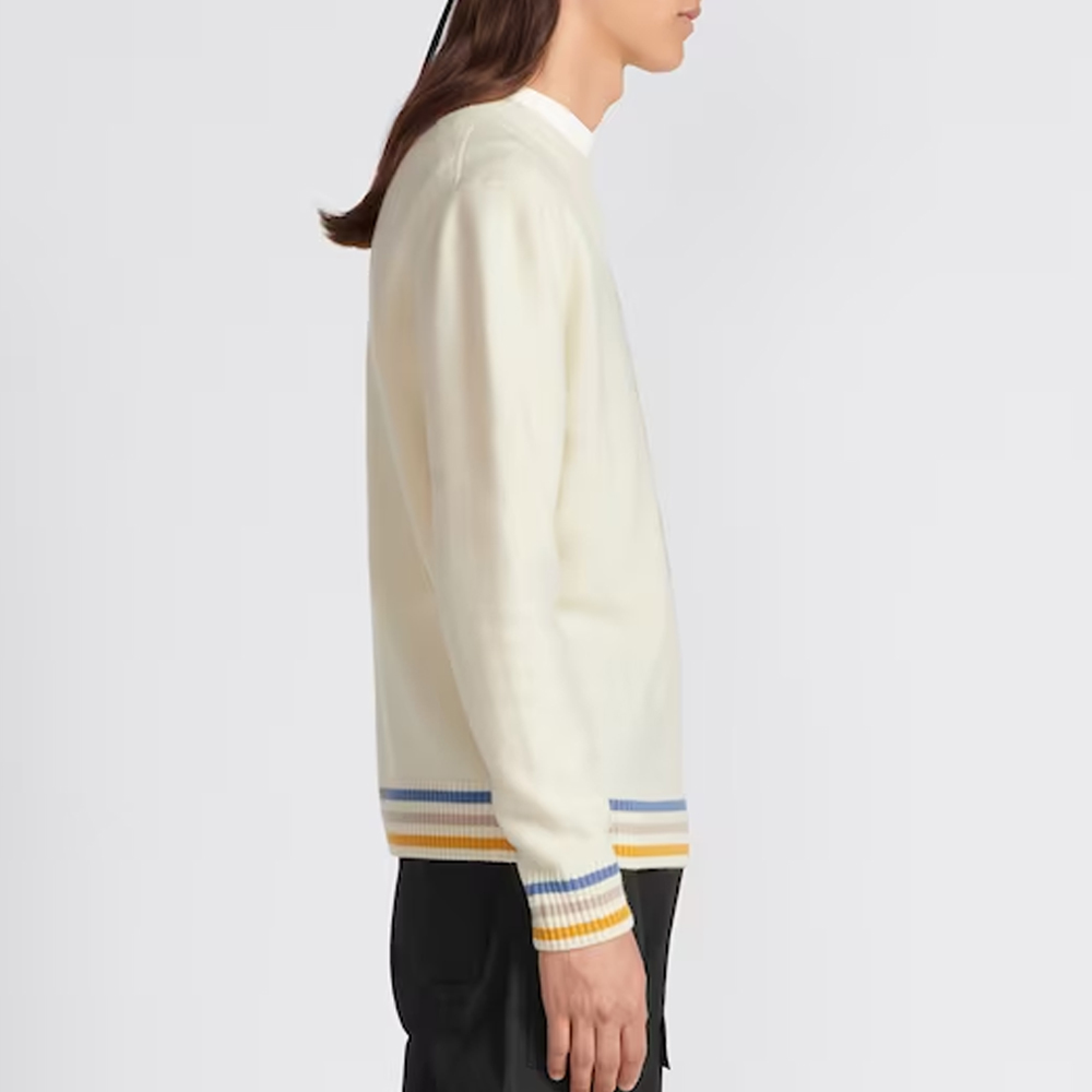 Details for ディオール FW23 カラフルロゴ刺繍クルーネックスウェット メンズ オフホワイト. 413M649AT77-4C087