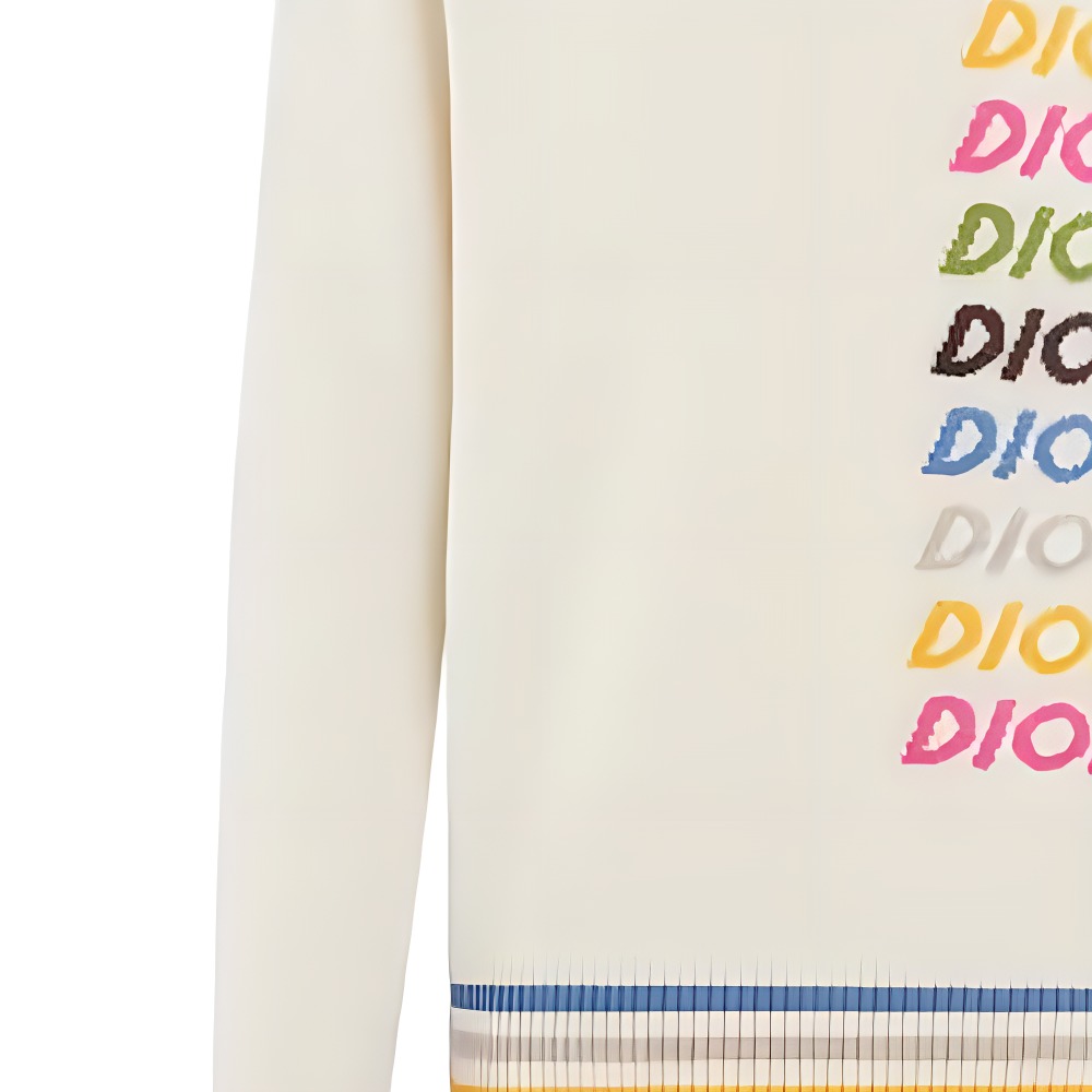 Sizing ディオール FW23 カラフルロゴ刺繍クルーネックスウェット メンズ オフホワイト. 413M649AT77-4C087
