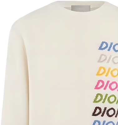 ディオール FW23 カラフルロゴ刺繍クルーネックスウェット メンズ オフホワイト. 413M649AT77-4C087 Cheap ディオール FW23 カラフルロゴ刺繍クルーネックスウェット メンズ オフホワイト. 413M649AT77-4C087