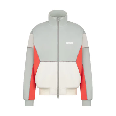 Dior FW23 Logo Color-Block Zip-Up Jacket Gray 393J431A0776-C680