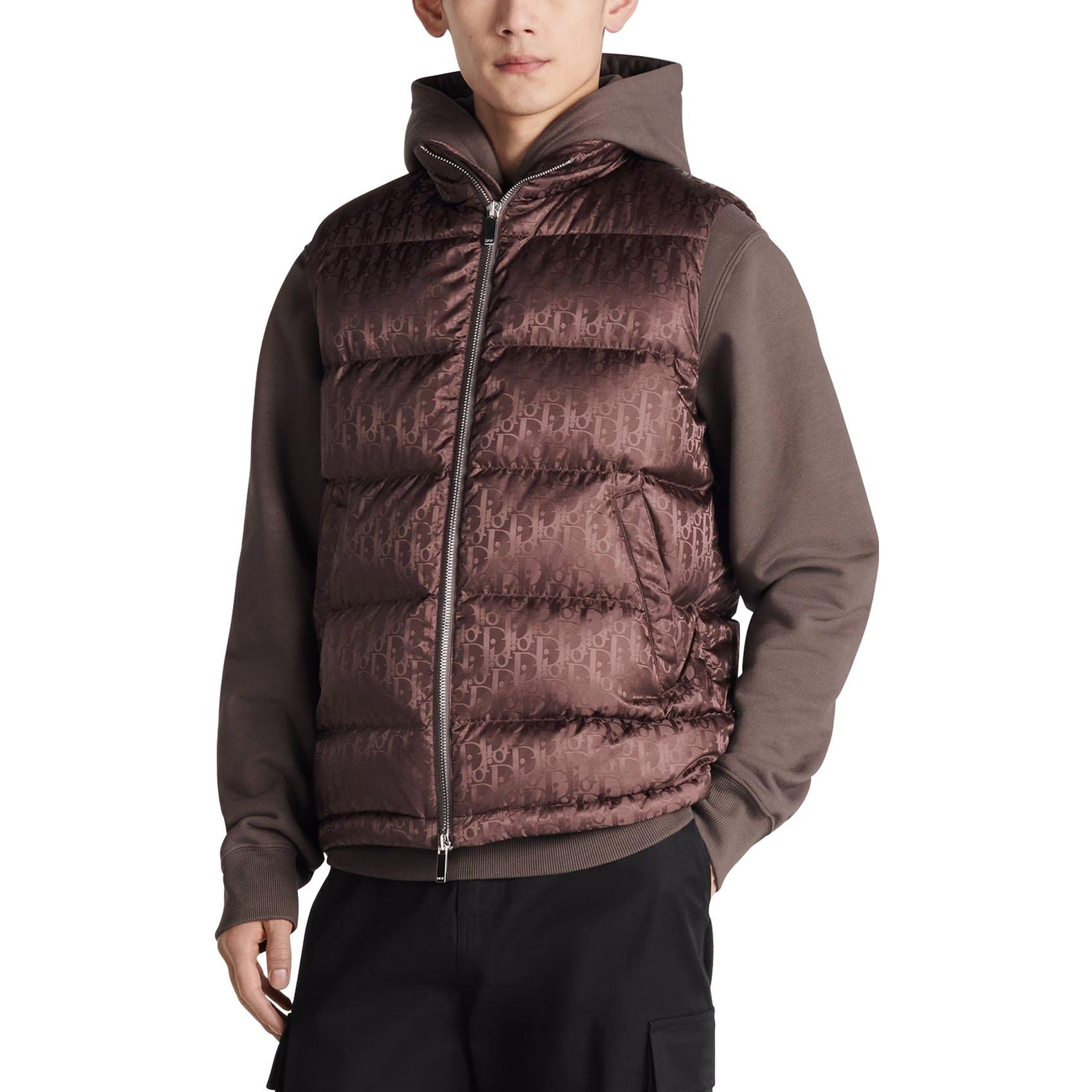 Shop DIOR FW23 棕色高领羽绒马甲印花款 033C410A4462-2779