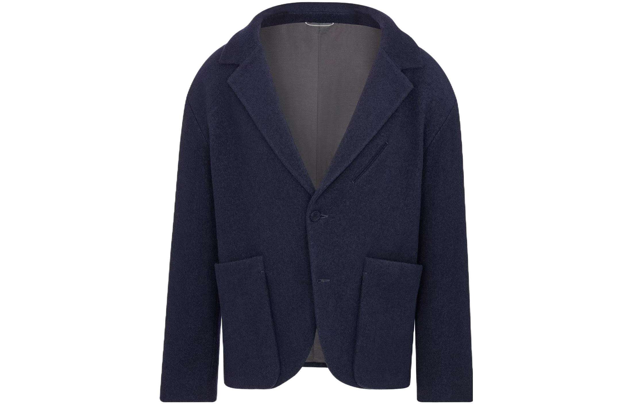 DIOR FW23 Navy Blue Single-Breasted Collar Jacket for Men 343C259C0848-C540