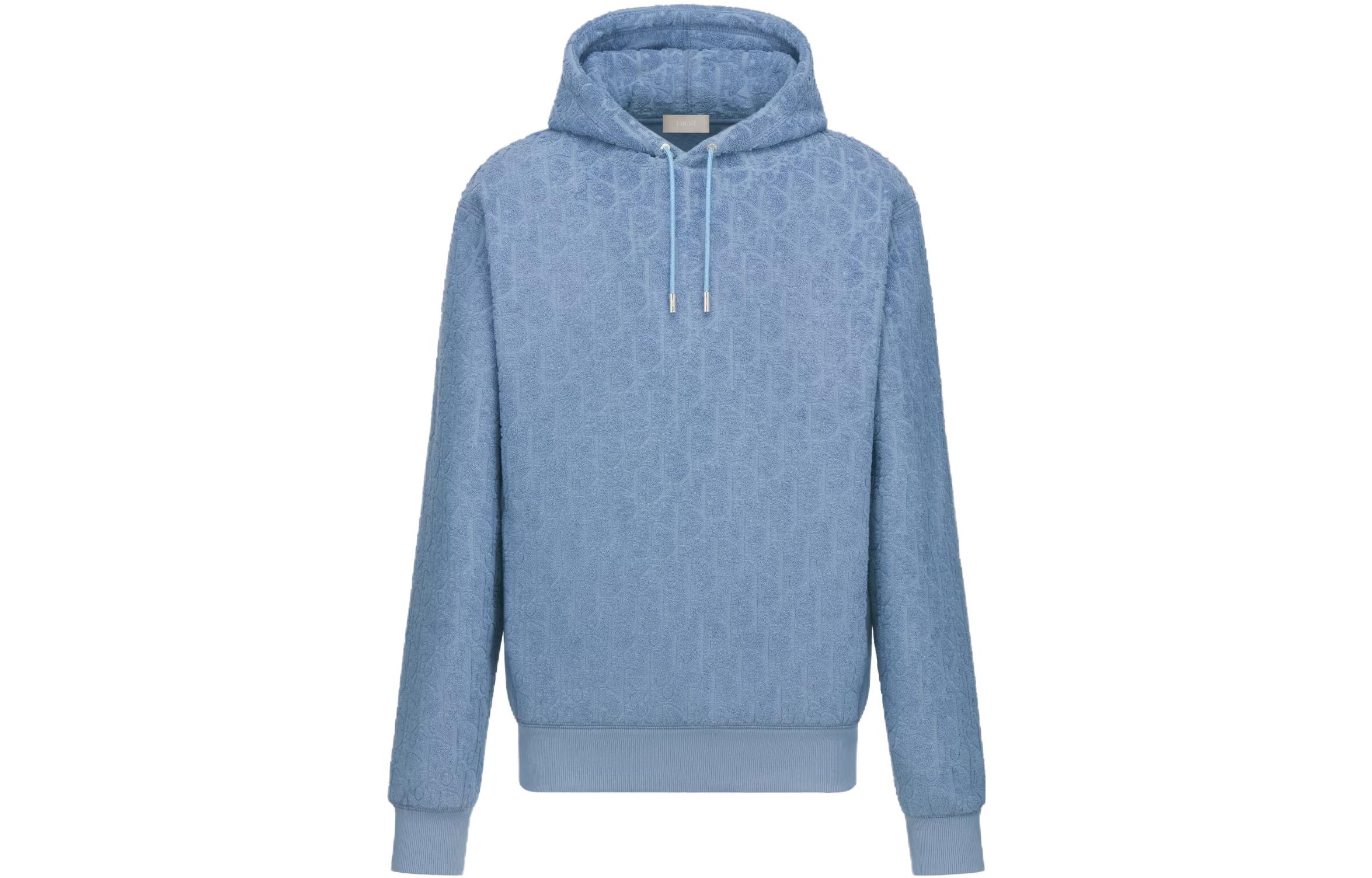 DIOR FW23 Pattern Jacquard Oversized Hoodie Men’s Blue. 113J631A0684-C520