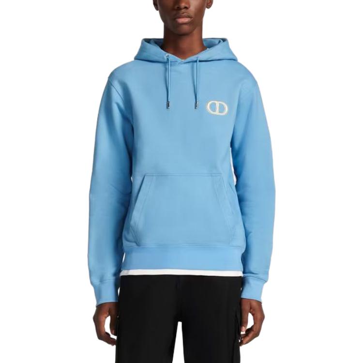 Shop DIOR FW23 メンズ 刺繍ロゴ入りプルオーバースウェットシャツ. 113J698A0531-C571