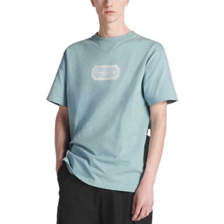 Cheap DIOR FW23 純色LOGO刺繡圓領T恤 343J696C0554-C581
