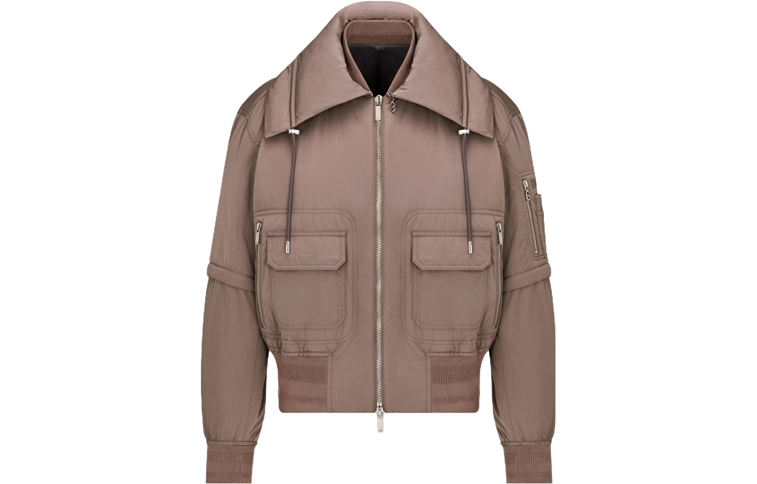 DIOR FW23 Solid Color Zip Casual Long Sleeve Jacket - Brown 343C402A5935-C785