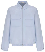 DIOR FW23 Striped Logo Embroidered Zip Jacket Blue - 193C536D847B-C575 DIOR FW23 Striped Logo Embroidered Zip Jacket Blue - 193C536D847B-C575