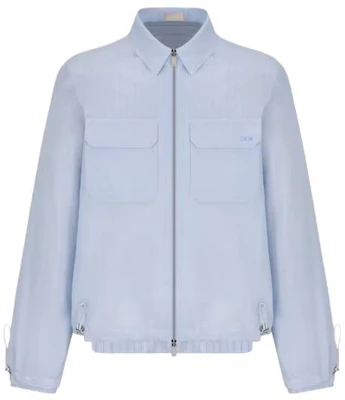 迪奥 FW23 蓝色条纹Logo刺绣拉链夹克 193C536D847B-C575 Buy 迪奥 FW23 蓝色条纹Logo刺绣拉链夹克 193C536D847B-C575