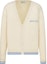 Buy DIOR FW24 Beige Cardigan Rajut V-Neck Logo Bordir Kancing Depan 443M204AT879-C085
