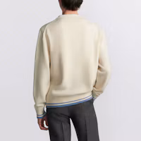 Details for DIOR FW24 米色V領刺繡Logo鈕扣針織開襟毛衣 443M204AT879-C085