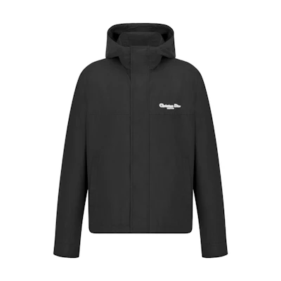 DIOR FW24 Black Logo Print Zip-Up Hoodie Jacket. 493C424B6281-C980