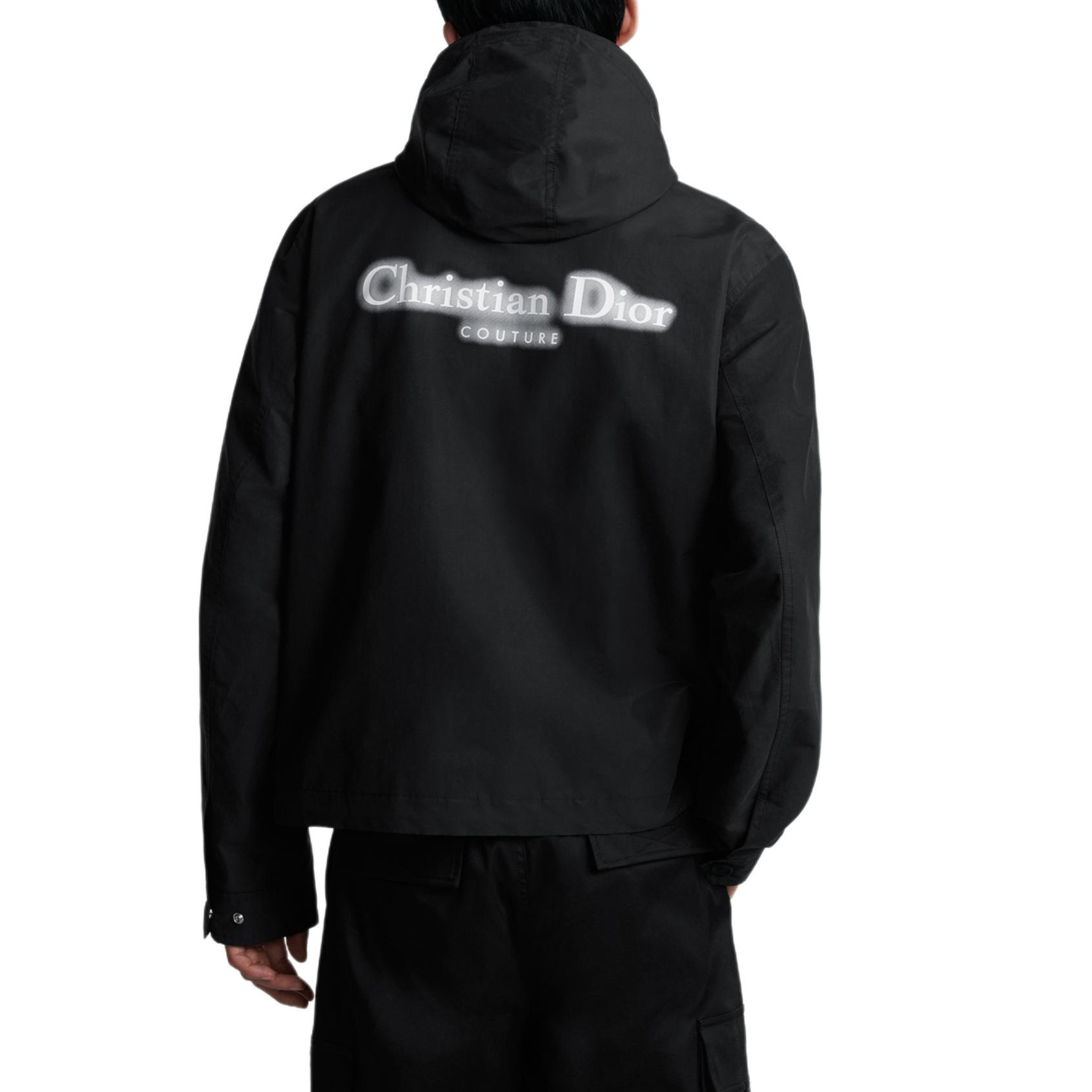 Sizing DIOR FW24  Black Logo Print Zip-Up Hoodie Jacket. 493C424B6281-C980