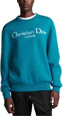 DIOR FW24 藍色刺繡標誌圓領毛衣。 443M645AT884-C580 Purchase DIOR FW24 藍色刺繡標誌圓領毛衣。 443M645AT884-C580