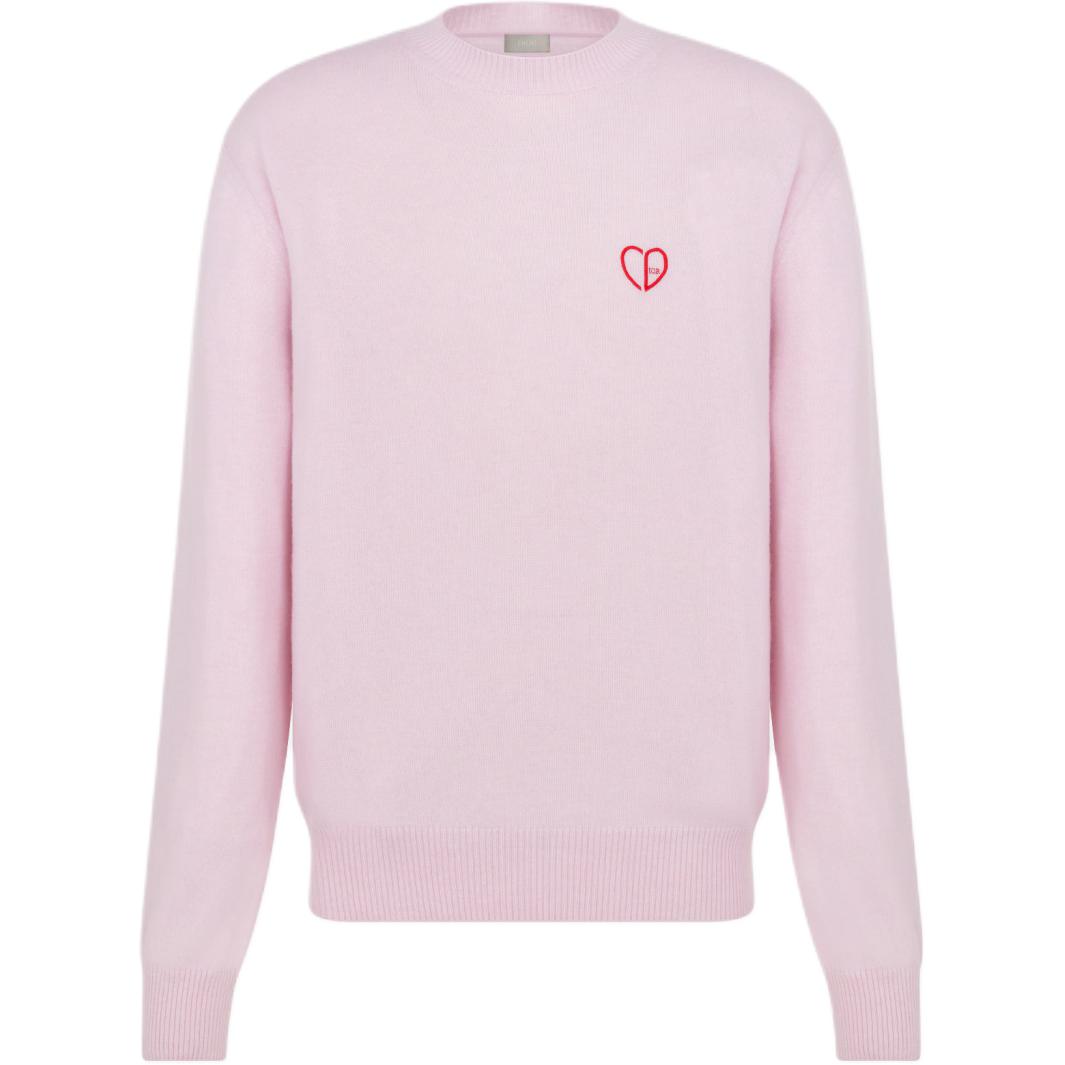 DIOR FW24  Pink Animal Pattern Jacquard Cashmere Sweater Long Sleeve. 493M651AT865-C483