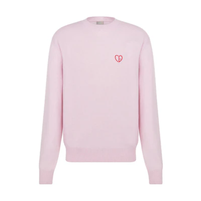 DIOR FW24 Pink Animal Pattern Jacquard Cashmere Sweater Long Sleeve. 493M651AT865-C483